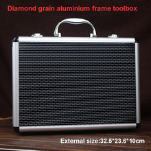 high quality aluminium tool case toolbox file storage carry tool box Hand Gun Key Lock case with foam lining 325*236*100 MM 2024 - buy cheap