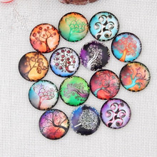 Different Styles tree Mosaic Printed Picture Glass Half Round Dome Cabochons Tiles for Jewelry Making 2024 - buy cheap