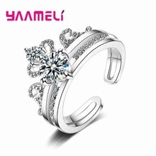 Korean Luxury Elegant Women 925 sterling Silver Female Finger Ring With Top Quality Cubic Zircon Lady Charm Jewelry 2024 - buy cheap