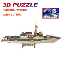 Creative DIY Laser Cutting 3D Destroyer Wooden Puzzles Learning Educational Toy Game Assembly Toys for Children Jigsaw Kids Toy 2024 - buy cheap