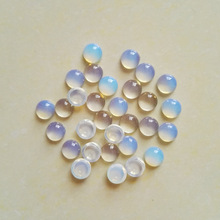 wholesale fashion Natural opal stone round cab cabochon blue and white beads for jewelry Accessories 8mm 50pcs/lot free 2024 - buy cheap