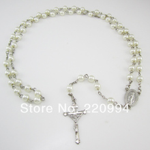 Catholic 6mm White Glass Beads Rosary 2024 - buy cheap