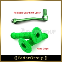 Green Alloy Foldable Gear Shift Lever Hand Grips For 110/125/140/150/160cc Pit Dirt Trail Bike CRF XR SSR ATV Quad Free Shipping 2024 - buy cheap