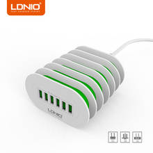 LDNIO Универсальный USB Зарядное устройство EU/US/UK plug Путешествия стены Зарядное устройство адаптер смарт-мобильный телефон 6 Порты Зарядное устройство для IPhone X 2024 - купить недорого