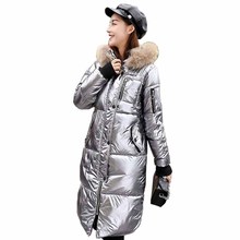 2019 fashion inverno jaquetas femininas de algodão acolchoado brilhante parka de inverno jaquetas engrossadas com capuz plus size feminino g435 2024 - compre barato