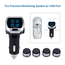 Умный автомобиль TPMS система контроля давления в шинах прикуриватель цифровой ЖК-дисплей Автоматическая охранная сигнализация s давление в шинах 2024 - купить недорого