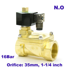 GOGO Normally Open 2 Way Pilot Diaphragm Brass electric solenoid water valve 1 1/4 inch 220V 110V AC 35mm PX-35K NBR 0.5-13bar 2024 - buy cheap