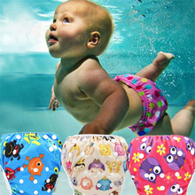 Одежда для плавания, пеленки, герметичный многоразовый комплект для маленьких мальчиков и девочек с милым рисунком, плавки, плавки, шорты для детей 1-3 лет 2024 - купить недорого