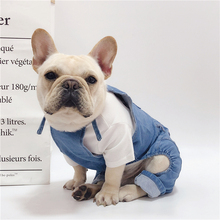 Весенние джинсы с изображением французского бульдога, летняя одежда для маленьких собак, штаны, мягкие джинсовые комбинезоны для собак, йоркширский костюм для Мопса 2024 - купить недорого