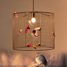 Modern Rural Restaurant Birdcage Pendant Light Fashion Living Room Cafe Art Golden Suspension Light Fixtures Free Shipping 2024 - buy cheap