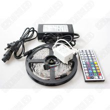 Tira de luces LED RGB 5050, cinta led SMD 5M, 300 LED, 60 led/m + 44 teclas, mando a distancia IR + adaptador de corriente de 12V 6A, Envío Gratis 2024 - compra barato
