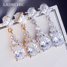 LADYCHIC Gold & Silver Color Austrian Water Drop Zircon Earrings Fashion Elegant Bridal Wedding Jewelry Drop Earrings LE1307 2024 - buy cheap