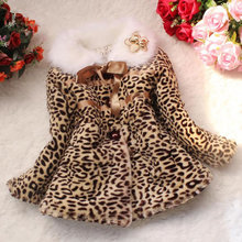 Chaqueta de invierno para niñas, abrigos de piel sintética de leopardo, moda para niños, prendas de vestir de princesa de felpa gruesa cálida, Tops de Doudoune 2024 - compra barato