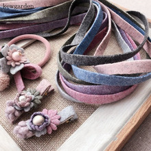 Kewgarden Wool Satin Ribbons 10mm 3/8" DIY Bowknot Cotton Ribbon Handmade Tape Garment Accessories Riband 5meters 2024 - buy cheap