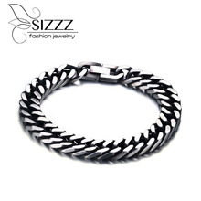 SIZZZ European and American punk style jewelry stainless steel men's bracelet&bangles 2024 - buy cheap