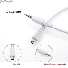 JCD 2pcs/lot 30cm Mini USB - 3.5mm Aux Audio Cable 5Pin Mini USB B Male to 3.5mm Aux Male Jack Audio Wire 2024 - buy cheap
