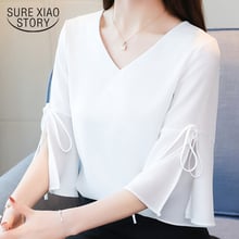 women summer shirts witte tops dames blouse zomer ladies short sleeve blouse blusas mujer verano chiffon shirt 4568 50 2024 - buy cheap