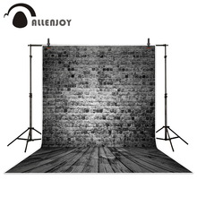 Allenjoy cenários de fotografia, nostálgico com tijolo cinza para parede de madeira, planos de fundo para estúdio de fotografia 2024 - compre barato