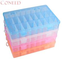 CONEED Drop Ship Adjustable 24 Compartment Plastic Storage Makeup bags  Girls Cosmetic Box Jewelry Earring Case Au1 2024 - buy cheap