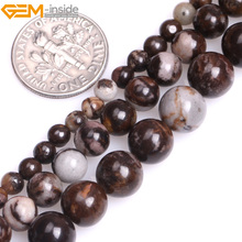 Gem-inside 4-8mm Natural Stone Beads Round Brown Jasperss Beads For Jewelry Making Beads Bracelet 15inch DIY Beads Necklace 2024 - buy cheap