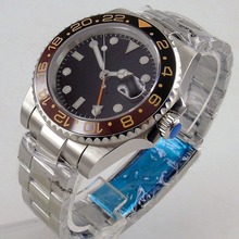 Sapphire Crystal BLIGER 40mm Black Sterile Dial Ceramic Bezel Date Magnifier GMT Function Automatic Movement Men's Watch B12C 2024 - buy cheap