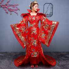 Traje rabo de princesa hanfu, roupa folclórica chinesa da dinasmo real queen roupa de cauda elegante hanfu traje de princesa vestido de palco de fadas 2024 - compre barato