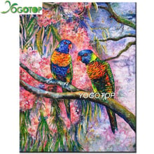 YOGOTOP 5D DIY Mosaic Full Square/Round Embroidery Australian parrots Rhinestone Cross Stitch Diamond Painting Wall Art YY227 2024 - buy cheap