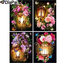 Diafai pintura diamante 5d diy 100% completo quadrado/redondo broca "flor luz borboleta" 3d bordado ponto cruz decoração da casa 2024 - compre barato