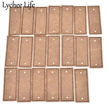 Lychee Life 20pcs PU Leather Label Letter Print Clothing Sewing Accessories Factory Home DIY Handmade Collection New Arrival 2024 - buy cheap