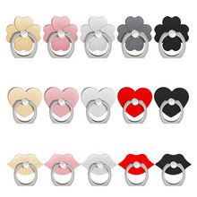 50pcs/lot 360 Degree Heart Lip Finger Rings Smartphone Phone Stand Holder Mobile Phone Holder Stand For iPhone Xiaomi All Phone 2024 - buy cheap