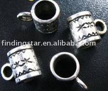 FREE SHIPPING 360pcs Tibetan silver floral cylinder european bead bail fit charm bracelet A417 2024 - buy cheap