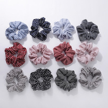 Korea Vintage Kawaii Women Print Stripe Elastic Hair Bands Cute Girls Scrunchie Rope Mujer Rubber Hair Accessories Free Shipping 2024 - buy cheap