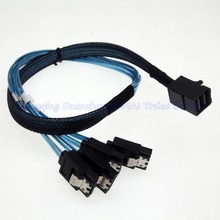 5 шт./лот Mini SAS HD 12 Гб кабель для передачи данных SFF-8643 to 4 * SATA для LSI / Adaptec SAS card 50 см 2024 - купить недорого