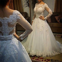 Wedding Dress 2020 Robe De Mariee Sexy Gown See Through Vestido De Noiva Ball Gown Wedding Dresses Lace Plus Size Dress 2024 - buy cheap