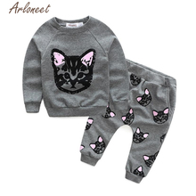 Cats Print toddler girl clothing Set Long Sleeve  Tracksuit +Pants Outfits Set roupas de menina L1207 2024 - buy cheap