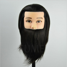 100% human hair training mannequin head for hairdressers men dummy head with human hair manequim male hair mannequin heads 2024 - buy cheap