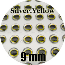 9 мм 3D серебро. Золото/оптовая продажа 500 мягкие формованные 3D голографические глаза рыб, муха, джиг, приманка 2024 - купить недорого