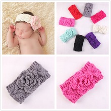Newborn Crochet Headband Malha Hairband Headwrap Turbante Ouvido Inverno Quente Menina Miúdo acessórios para o Cabelo Acessórios Banda para rosa 2024 - compre barato