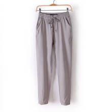 2016 Hot Sale Chiffon Pants Summer Women Pants Casual Harem Pants Drawstring Elastic Waist Pants Plus Size Women Trousers 2024 - buy cheap