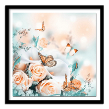 Pintura 3d diy com diamante em ponto cruz floral & bordado de cristal de borboleta bordado em diamante completo decorativo 2024 - compre barato