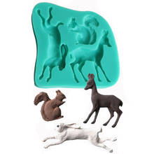Rabbit Squirrel Giraffe shape Food Grade Silicone chocolate mold fondant candy moulds Cake Decorating Soap Molds Baking Tools 2024 - buy cheap