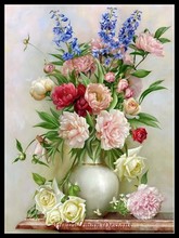 Needlework for embroidery DIY DMC High Quality - Counted Cross Stitch Kits 14 ct Oil painting - Vase of Flowers 2024 - buy cheap