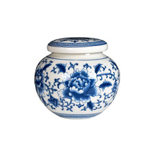 Jingdezhen-tarro de té pequeño de cerámica azul y blanca, Mini tanque de almacenamiento de té de viaje 2024 - compra barato