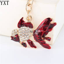 Lovely Red Goldfish Cute Crystal Charm Purse Handbag Car Key Keyring Keychain Party Wedding Birthday Friend Lover Gift 2024 - buy cheap