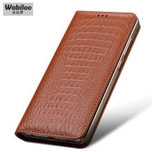 Custom Brand Phone Accessories Bags for Huawei Honor V9 Luxury Genuine Leather Case Crocodile Grain Handmade Flip Cases Cover 2024 - buy cheap
