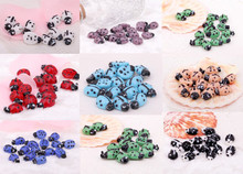 OMH wholesale 11X17MM 30pcs candy color lampwork glass spot ladybird animals spacer beads U Pick ZL558 2024 - buy cheap
