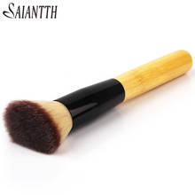 SAIANTTH bamboo Oblique head makeup brushes single foundation brush professional face cosmetic beauty tool pincel maquiagem 2024 - buy cheap