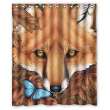 Luxury Smart Collar Shower Curtain Waterproof Mildewproof Polyester Fabric Bath Curtains Bathroom Fox Blue Butterfly 2024 - buy cheap