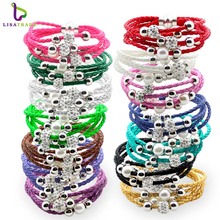 12PCS Vintage Crystal Bracelets Bangles Multilayer steampunk Wristband Womens Fashion Charm Bracelet Jewelry LSBS15 2024 - buy cheap