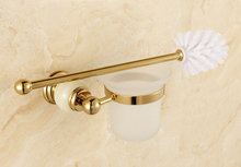 Soporte de cepillo de baño de titanio dorado, accesorios de baño de latón y stonel, CY008S 2024 - compra barato